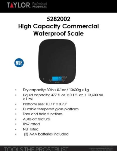 Taylor High Capacity Waterproof Scale