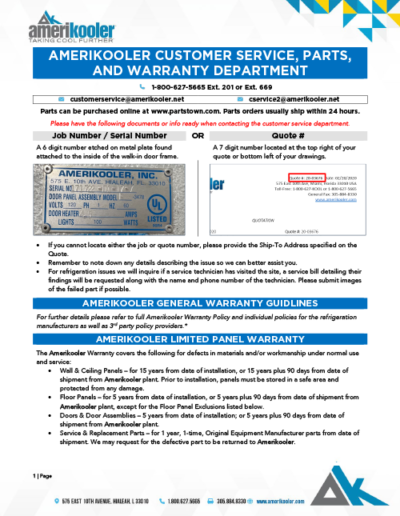 AmeriKooler Warranty