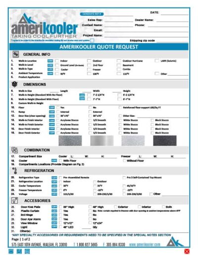 Amerikooler Quote Request Form
